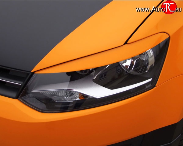 439 р. Реснички JeDesign на фары Volkswagen Polo 5 хэтчбек дорестайлинг (2009-2015) (Неокрашенные)  с доставкой в г. Пермь