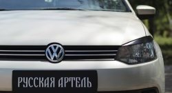 1 429 р. Реснички на фары RA Volkswagen Polo 5 хэтчбек дорестайлинг (2009-2015) (Неокрашенные)  с доставкой в г. Пермь. Увеличить фотографию 3