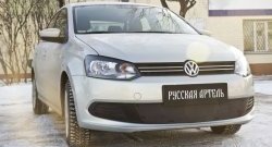929 р. Зимняя заглушка решетки переднего бампера РА Volkswagen Polo 5 хэтчбек дорестайлинг (2009-2015)  с доставкой в г. Пермь. Увеличить фотографию 3