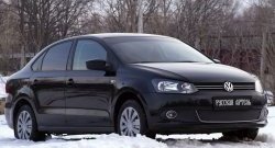 1 069 р. Зимняя заглушка решетки переднего бампера РА (Highline) Volkswagen Polo 5 седан дорестайлинг (2009-2015)  с доставкой в г. Пермь. Увеличить фотографию 3