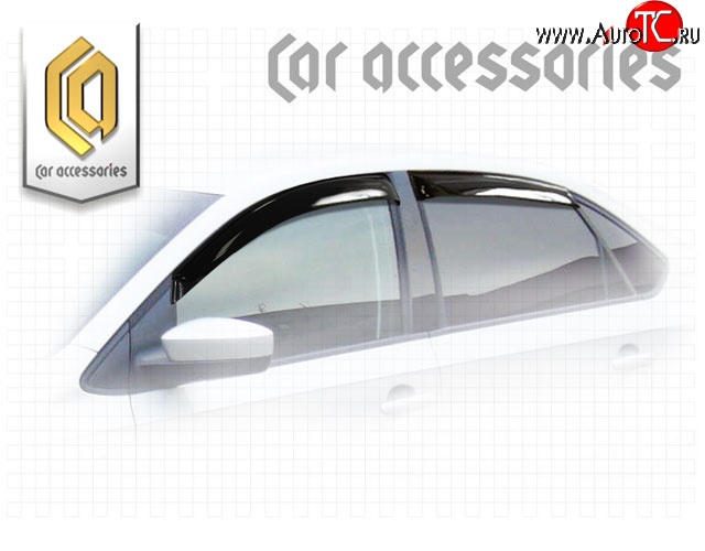 1 899 р. Комплект дефлекторов окон CA Plastic Volkswagen Polo 5 седан дорестайлинг (2009-2015) (Classic полупрозрачный, Без хром.молдинга)  с доставкой в г. Пермь