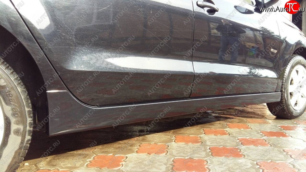 2 499 р. Пороги накладки Centre Tuning  Volkswagen Polo  5 (2009-2020) седан дорестайлинг, седан рестайлинг (Неокрашенные)  с доставкой в г. Пермь