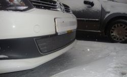 2 189 р. Сетка на бампер Russtal (хром) Volkswagen Polo 5 седан дорестайлинг (2009-2015)  с доставкой в г. Пермь. Увеличить фотографию 2