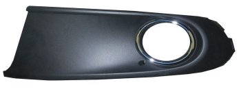 Вставки для ПТФ в передний бампер SAT (хром, левая) Volkswagen Polo  5 (2009-2015) седан дорестайлинг