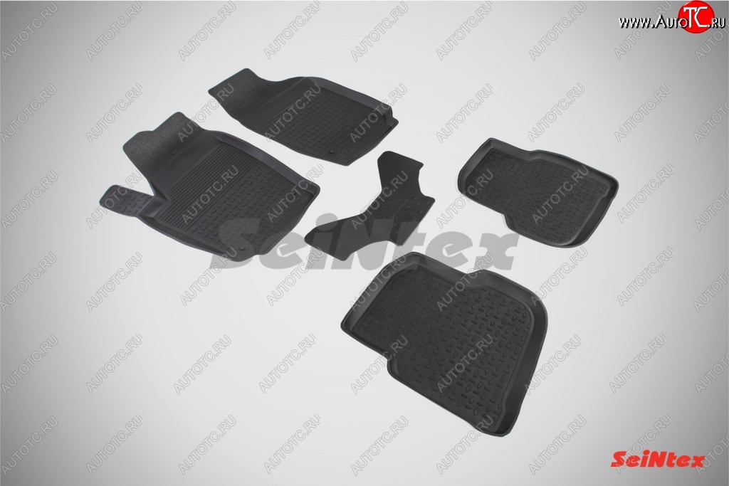 3 099 р. Износостойкие коврики в салон с высоким бортом SeiNtex Premium 4 шт. (резина) Volkswagen Polo 5 седан дорестайлинг (2009-2015)  с доставкой в г. Пермь