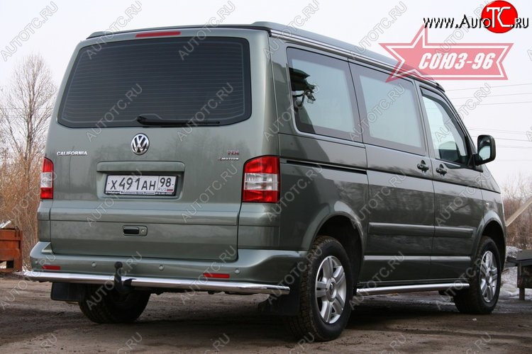 10 844 р. Защита заднего бампера Souz-96 (d60) Volkswagen Transporter T5 дорестайлинг (2003-2009)  с доставкой в г. Пермь