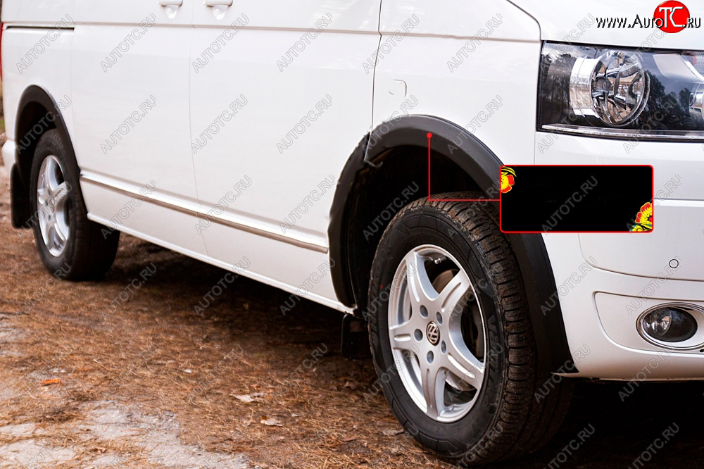 2 709 р. Накладка колесной арки RA (передняя правая) Volkswagen Transporter T5 рестайлинг (2009-2015) (Поверхность глянец под покраску, Неокрашенная)  с доставкой в г. Пермь