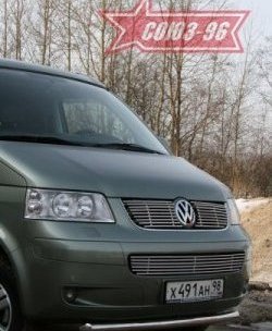 11 249 р. Защита переднего бампера одинарная Souz-96 (d60). Volkswagen Transporter T5 дорестайлинг (2003-2009)  с доставкой в г. Пермь. Увеличить фотографию 2