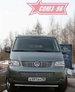 11 249 р. Защита переднего бампера одинарная Souz-96 (d60). Volkswagen Transporter T5 дорестайлинг (2003-2009)  с доставкой в г. Пермь. Увеличить фотографию 3