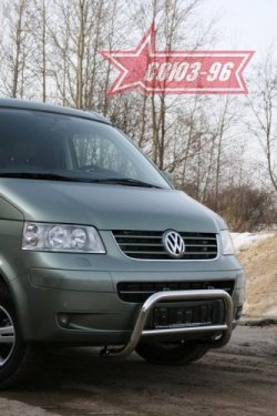 12 959 р. Защита переднего бампера Souz-96 (d60)  Volkswagen Transporter  T5 (2003-2015) дорестайлинг, рестайлинг  с доставкой в г. Пермь. Увеличить фотографию 2