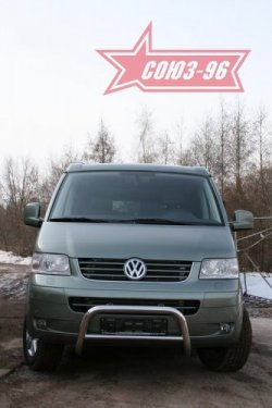 12 959 р. Защита переднего бампера Souz-96 (d60)  Volkswagen Transporter  T5 (2003-2015) дорестайлинг, рестайлинг  с доставкой в г. Пермь. Увеличить фотографию 3