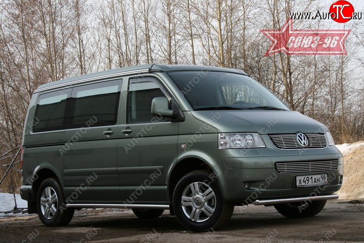 11 249 р. Защита переднего бампера одинарная Souz-96 (d60). Volkswagen Transporter T5 дорестайлинг (2003-2009)  с доставкой в г. Пермь