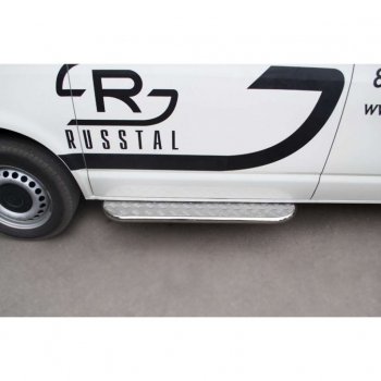 27 949 р. Широкая защита порогов с трубой d42 мм SLITKOFF v2 Volkswagen Transporter T5 дорестайлинг (2003-2009)  с доставкой в г. Пермь. Увеличить фотографию 3