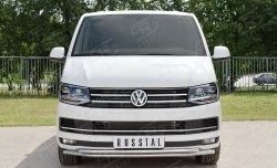 19 549 р. Защита переднего бампера (2 трубыØ42 мм, нержавейка) SLITKOFF Volkswagen Caravelle T6 дорестайлинг (2015-2019)  с доставкой в г. Пермь. Увеличить фотографию 2