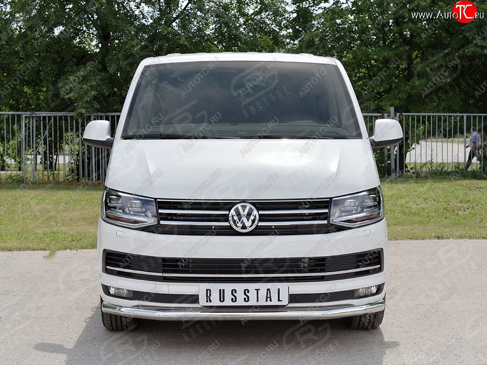 17 499 р. Защита переднего бампера (Ø63 мм, нержавейка) SLITKOFF Volkswagen Caravelle T6 дорестайлинг (2015-2019)  с доставкой в г. Пермь