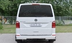 14 449 р. Защита заднего бампера (Ø42 мм, нержавейка, уголки) SLITKOFF Volkswagen Caravelle T6 дорестайлинг (2015-2019)  с доставкой в г. Пермь. Увеличить фотографию 2