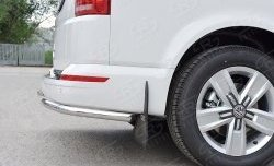 14 449 р. Защита заднего бампера (Ø42 мм, нержавейка, уголки) SLITKOFF Volkswagen Caravelle T6 дорестайлинг (2015-2019)  с доставкой в г. Пермь. Увеличить фотографию 4