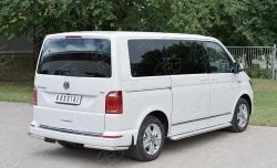 Защита заднего бампера (Ø42 мм, нержавейка, уголки) SLITKOFF Volkswagen Caravelle  T6 - Transporter  T6