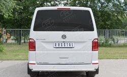 15 799 р. Защита заднего бампера (Ø63 мм, нержавейка, длинная база) SLITKOFF Volkswagen Caravelle T6 дорестайлинг (2015-2019)  с доставкой в г. Пермь. Увеличить фотографию 2
