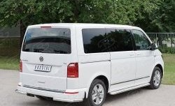 Защита заднего бампера (Ø63 мм уголки, нержавейка, длинная база) SLITKOFF Volkswagen Caravelle ( T5,  T6) - Transporter ( T5,  T6)
