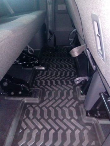 1 229 р. Коврики салона Aileron (3-ий ряд, короткая база) Volkswagen Caravelle T6 дорестайлинг (2015-2019)  с доставкой в г. Пермь. Увеличить фотографию 2