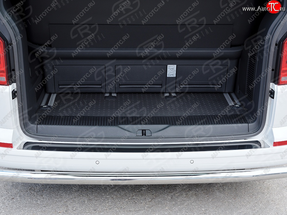 2 599 р. Накладка защитная на верхнюю часть заднего бампера SLITKOFF Volkswagen Multivan T6 дорестайлинг (2016-2019)  с доставкой в г. Пермь