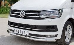17 499 р. Защита переднего бампера (Ø63 мм, нержавейка, короткая база) SLITKOFF Volkswagen Multivan T6 дорестайлинг (2016-2019)  с доставкой в г. Пермь. Увеличить фотографию 2
