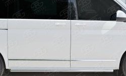 13 549 р. Защита порогов из круглой трубы диаметром 63 мм (короткая база) SLITKOFF (левая защита) Volkswagen Multivan T6 дорестайлинг (2016-2019)  с доставкой в г. Пермь. Увеличить фотографию 4