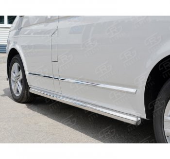 Правая защита порогов SLITKOFF из круглой трубы d63 мм Volkswagen Multivan  T6 - Transporter  T6