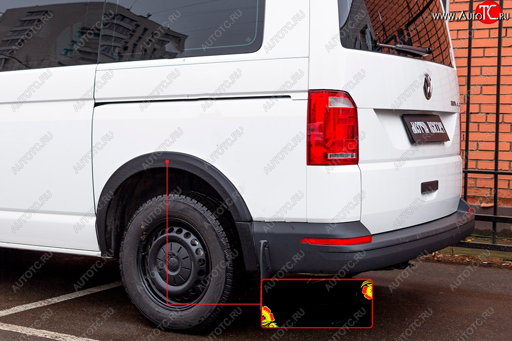 2 219 р. Накладка колесной арки RA (задняя левая)  Volkswagen Transporter  T6 (2015-2019) дорестайлинг (Поверхность шагрень)  с доставкой в г. Пермь
