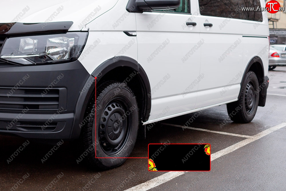 3 329 р. Накладка колесной арки RA (передняя левая)  Volkswagen Transporter  T6 (2015-2019) дорестайлинг (Поверхность глянец (под покраску), Неокрашенная)  с доставкой в г. Пермь