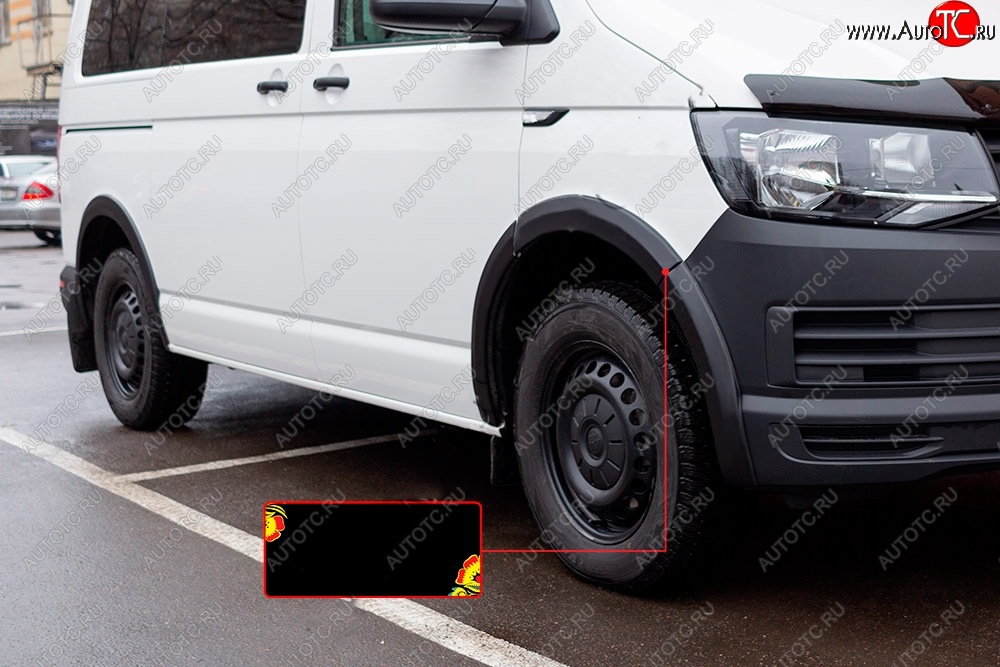 3 329 р. Накладка колесной арки RA (передняя правая) Volkswagen Transporter T6 дорестайлинг (2015-2019) (Поверхность глянец (под покраску), Неокрашенная)  с доставкой в г. Пермь