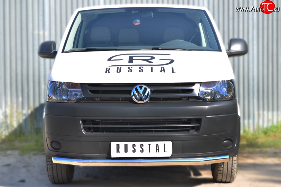 15 799 р. Одинарная защита переднего бампера диаметром 63 мм SLITKOFF  Volkswagen Transporter  T5 (2009-2015) рестайлинг  с доставкой в г. Пермь