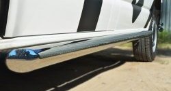 71 999 р. Левая защита порогов из круглой трубы диаметром 63 мм Russtal Volkswagen Transporter T6 дорестайлинг (2015-2019) (Защита порогов с со скосами на торцах (вариант 1))  с доставкой в г. Пермь. Увеличить фотографию 4
