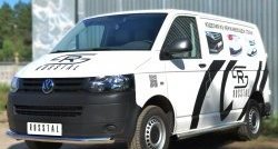 71 999 р. Левая защита порогов из круглой трубы диаметром 63 мм Russtal Volkswagen Transporter T6 дорестайлинг (2015-2019) (Защита порогов с со скосами на торцах (вариант 1))  с доставкой в г. Пермь. Увеличить фотографию 5
