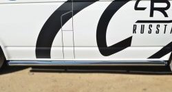 71 999 р. Левая защита порогов из круглой трубы диаметром 63 мм Russtal Volkswagen Transporter T6 дорестайлинг (2015-2019) (Защита порогов с со скосами на торцах (вариант 1))  с доставкой в г. Пермь. Увеличить фотографию 6