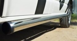 71 999 р. Левая защита порогов из круглой трубы диаметром 63 мм Russtal Volkswagen Transporter T6 дорестайлинг (2015-2019) (Защита порогов с со скосами на торцах (вариант 1))  с доставкой в г. Пермь. Увеличить фотографию 8