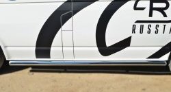 71 999 р. Левая защита порогов из круглой трубы диаметром 63 мм Russtal Volkswagen Transporter T6 дорестайлинг (2015-2019) (Защита порогов с со скосами на торцах (вариант 1))  с доставкой в г. Пермь. Увеличить фотографию 10