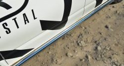 71 999 р. Правая защита порогов из круглой трубы диаметром 63 мм Russtal Volkswagen Transporter T6 дорестайлинг (2015-2019) (Защита порогов с со скосами на торцах (вариант 1))  с доставкой в г. Пермь. Увеличить фотографию 2