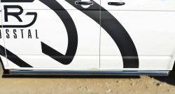71 999 р. Правая защита порогов из круглой трубы диаметром 63 мм Russtal Volkswagen Transporter T6 дорестайлинг (2015-2019) (Защита порогов с со скосами на торцах (вариант 1))  с доставкой в г. Пермь. Увеличить фотографию 4