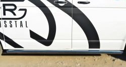 71 999 р. Правая защита порогов из круглой трубы диаметром 63 мм Russtal Volkswagen Transporter T6 дорестайлинг (2015-2019) (Защита порогов с со скосами на торцах (вариант 1))  с доставкой в г. Пермь. Увеличить фотографию 5