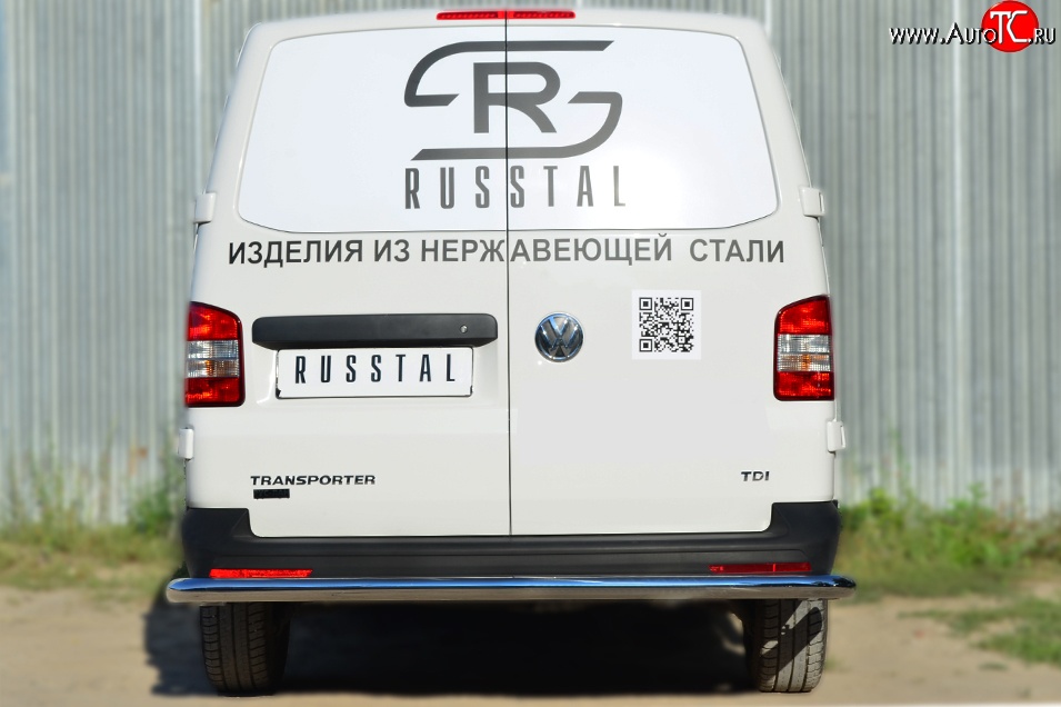 16 999 р. Защита заднего бампера (Ø63 мм, нержавейка) SLITKOFF  Volkswagen Caravelle  T5 - Transporter  T5  с доставкой в г. Пермь
