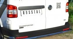 18 999 р. Защита заднего бампера (Ø63 и 42 мм с уголками, нержавейка) SLITKOFF  Volkswagen Caravelle  T5 - Transporter  T5  с доставкой в г. Пермь. Увеличить фотографию 2