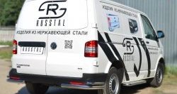 19 999 р. Защита заднего бампера (2 трубы Ø63 и 42 мм уголки, нержавейка) SLITKOFF Volkswagen Transporter T5 дорестайлинг (2003-2009)  с доставкой в г. Пермь. Увеличить фотографию 4