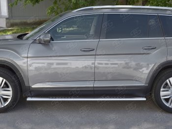 21 099 р. Пороги труба 120х60 Russtal (овал с проступью) Volkswagen Teramont CA1 дорестайлинг (2016-2020)  с доставкой в г. Пермь. Увеличить фотографию 3