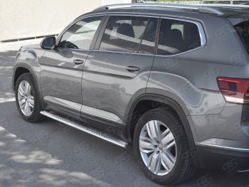 21 099 р. Пороги труба 120х60 Russtal (овал с проступью) Volkswagen Teramont CA1 дорестайлинг (2016-2020)  с доставкой в г. Пермь. Увеличить фотографию 4