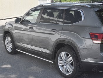 18 299 р. Пороги труба 75х42 Russtal (овал с проступью) Volkswagen Teramont CA1 дорестайлинг (2016-2020)  с доставкой в г. Пермь. Увеличить фотографию 3
