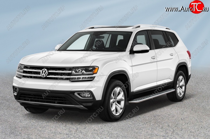 25 699 р. Пороги с листом d57 Slitkoff Volkswagen Teramont CA1 дорестайлинг (2016-2020) (Цвет: нержавеющая полированная сталь)  с доставкой в г. Пермь