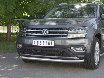 18 299 р. Защита переднего бампера (Ø63 мм, нержавейка) SLITKOFF  Volkswagen Teramont  CA1 (2016-2020) дорестайлинг  с доставкой в г. Пермь. Увеличить фотографию 4