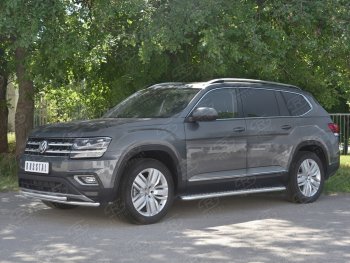 19 599 р. Защита переднего бампера (2 трубы Ø42 мм, нержавейка) SLITKOFF  Volkswagen Teramont  CA1 (2016-2020) дорестайлинг  с доставкой в г. Пермь. Увеличить фотографию 2